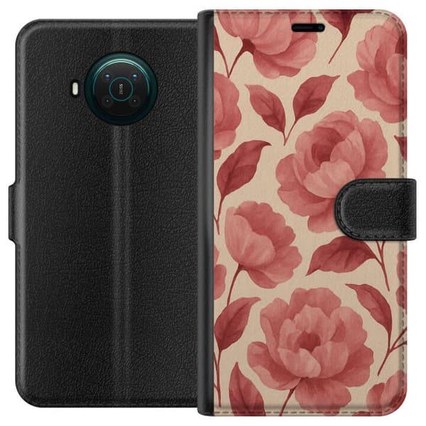 Nokia X10 Lommeboketui Rose Blomst