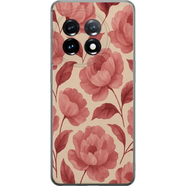 OnePlus 11 Gjennomsiktig deksel Rose Blomst