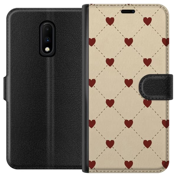OnePlus 7 Tegnebogsetui Hjertegitter