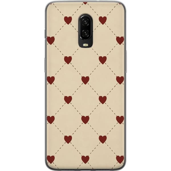 OnePlus 6T Läpinäkyvä kuori Sydänverkko