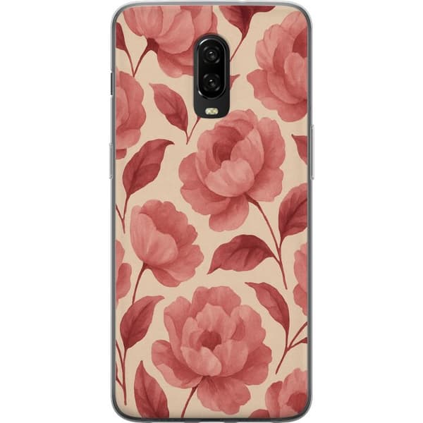 OnePlus 6T Gennemsigtig cover Roseblomst