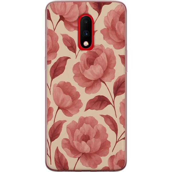 OnePlus 7 Gennemsigtig cover Roseblomst