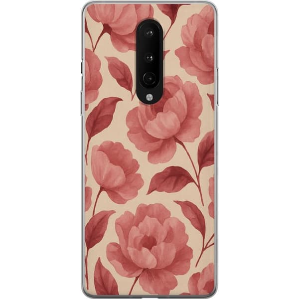 OnePlus 8 Gjennomsiktig deksel Rose Blomst