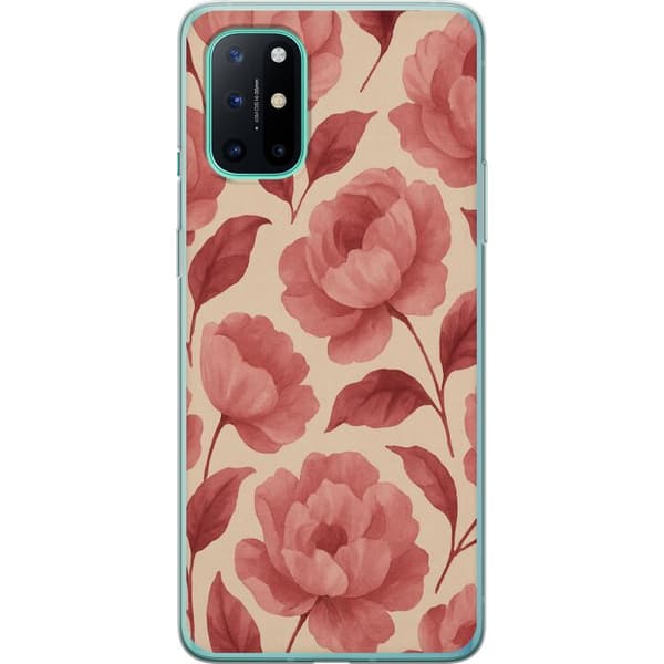 OnePlus 8T Gennemsigtig cover Roseblomst
