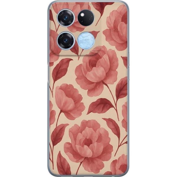 OnePlus Ace Racing Gjennomsiktig deksel Rose Blomst