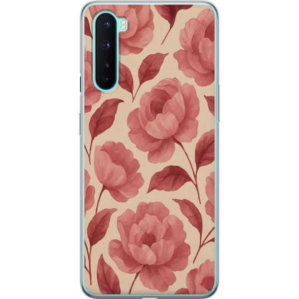 OnePlus Nord Gennemsigtig cover Roseblomst