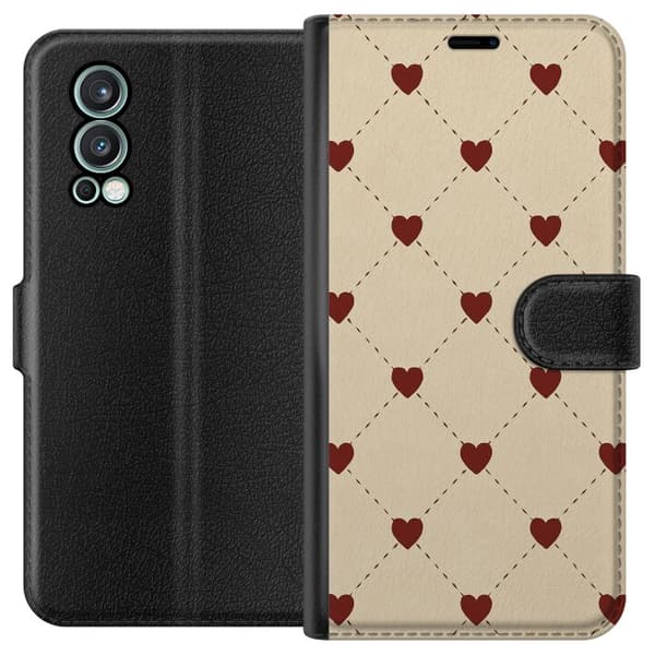 OnePlus Nord 2 5G Tegnebogsetui Hjertegitter