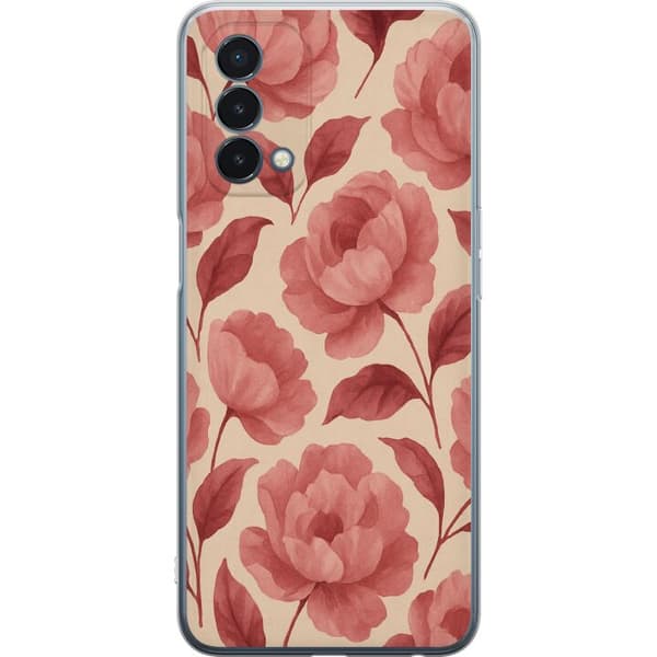 OnePlus Nord N200 5G Läpinäkyvä kuori Ruusun Kukinta