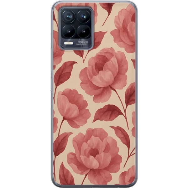 Realme 8 Gjennomsiktig deksel Rose Blomst