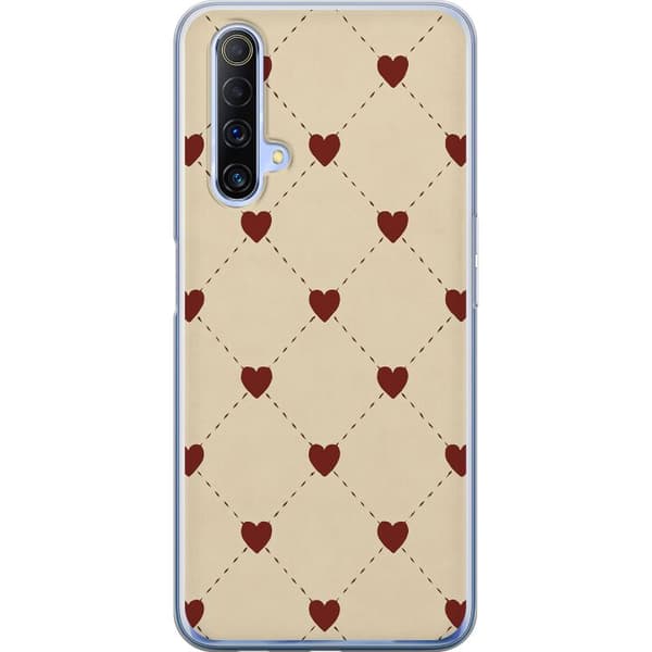 Realme X50 5G Läpinäkyvä kuori Sydänverkko