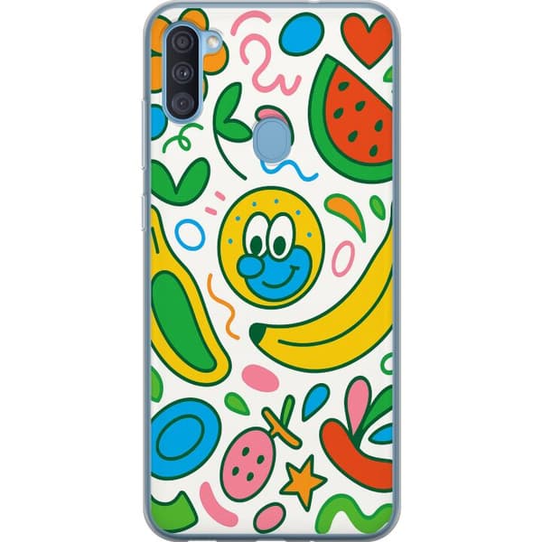 Samsung Galaxy A11 Gennemsigtig cover Sommerfugle Slør