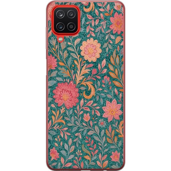 Samsung Galaxy A12 Läpinäkyvä kuori Floral Dream