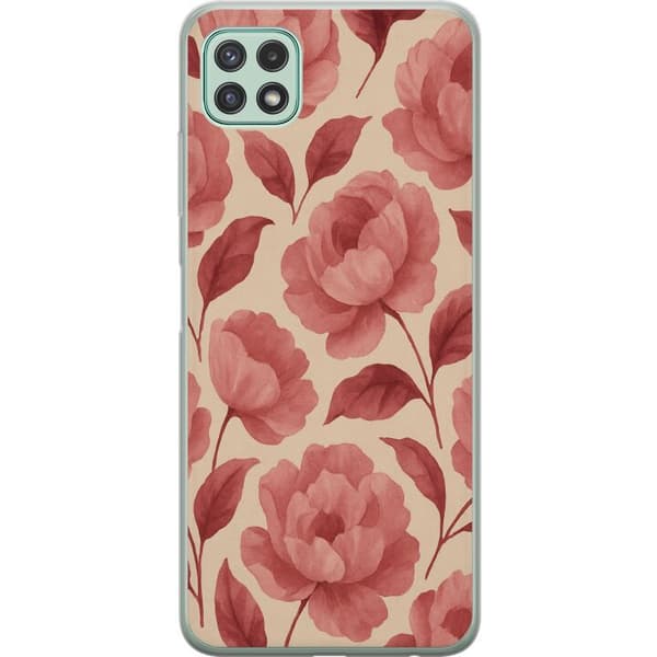 Samsung Galaxy A22 5G Gennemsigtig cover Roseblomst