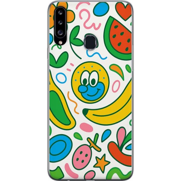Samsung Galaxy A20s Gjennomsiktig deksel Sommerfuglslør