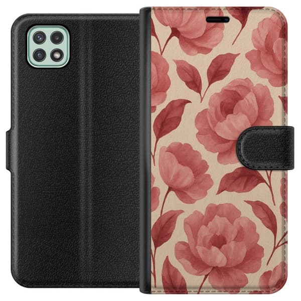 Samsung Galaxy A22 5G Lommeboketui Rose Blomst
