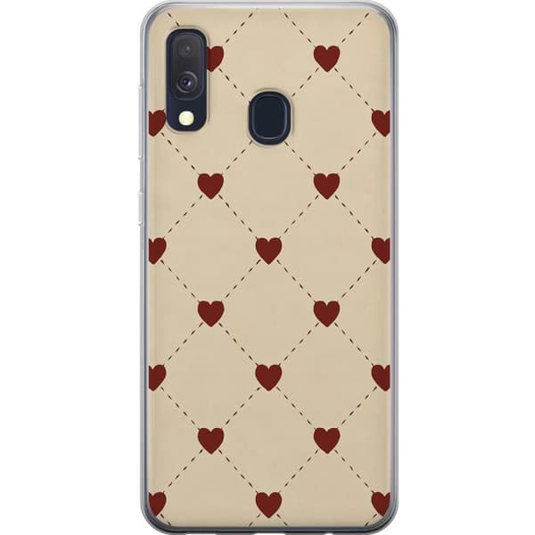 Samsung Galaxy A40 Gennemsigtig cover Hjertegitter
