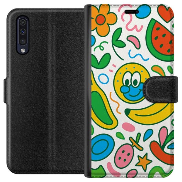 Samsung Galaxy A50 Tegnebogsetui Sommerfugle Slør