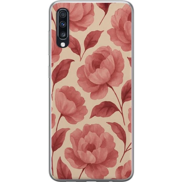 Samsung Galaxy A70 Genomskinligt Skal Rose Bloom