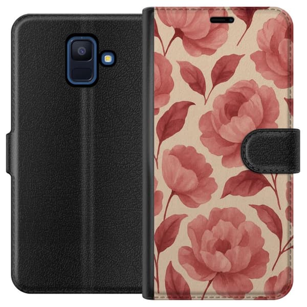 Samsung Galaxy A6 (2018) Lommeboketui Rose Blomst