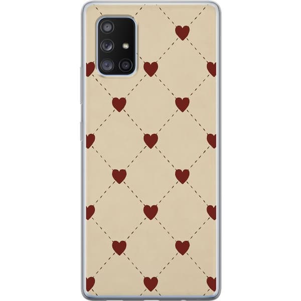 Samsung Galaxy A71 5G Genomskinligt Skal Heart Grid