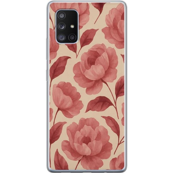 Samsung Galaxy A71 5G Gennemsigtig cover Roseblomst
