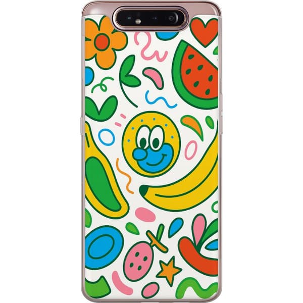 Samsung Galaxy A80 Läpinäkyvä kuori Perhosverho