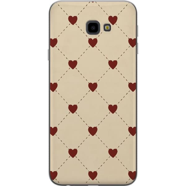 Samsung Galaxy J4+ Gennemsigtig cover Hjertegitter