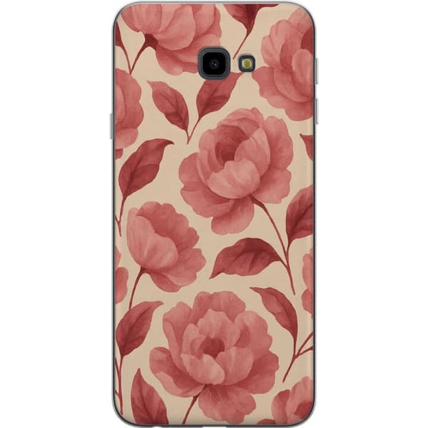 Samsung Galaxy J4+ Gennemsigtig cover Roseblomst