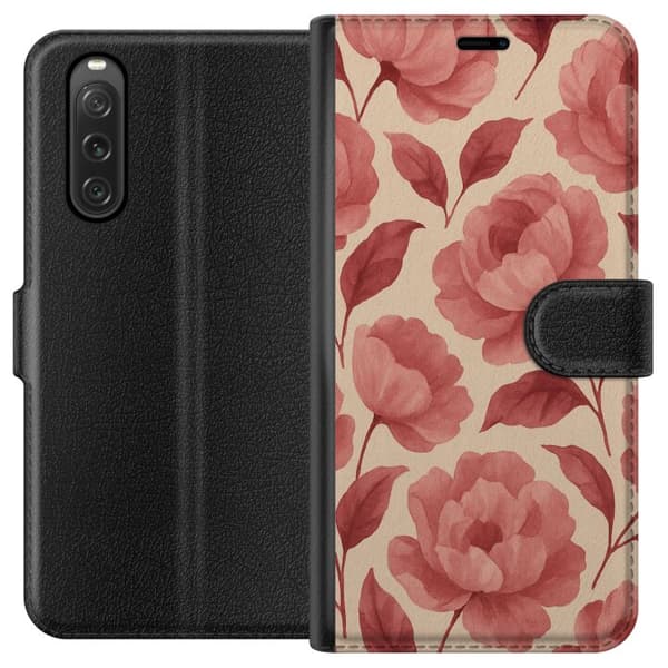 Sony Xperia 10 V Tegnebogsetui Roseblomst