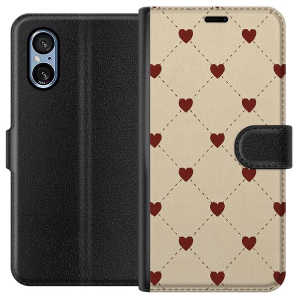Sony Xperia 10 VI Lompakkokotelo Sydänverkko