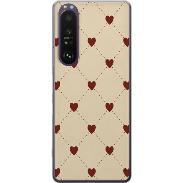 Sony Xperia 1 III Läpinäkyvä kuori Sydänverkko