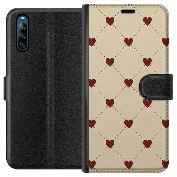 Sony Xperia L4 Tegnebogsetui Hjertegitter