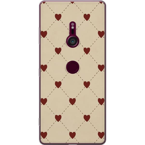 Sony Xperia XZ3 Genomskinligt Skal Heart Grid