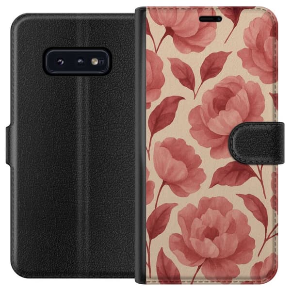 Samsung Galaxy S10e Tegnebogsetui Roseblomst