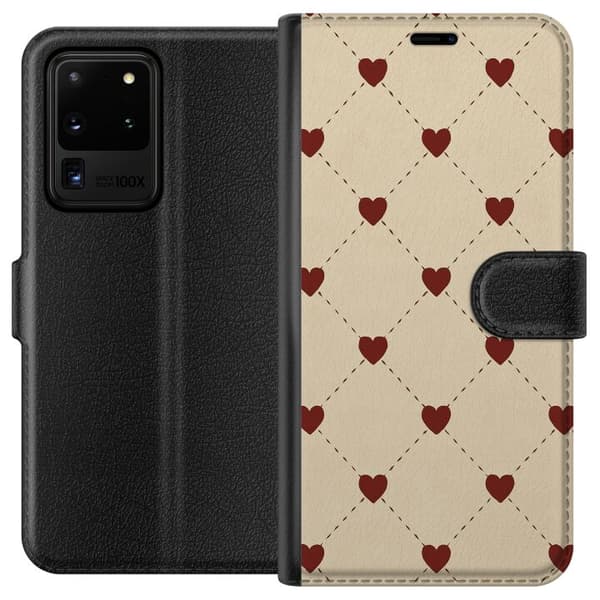 Samsung Galaxy S20 Ultra Tegnebogsetui Hjertegitter