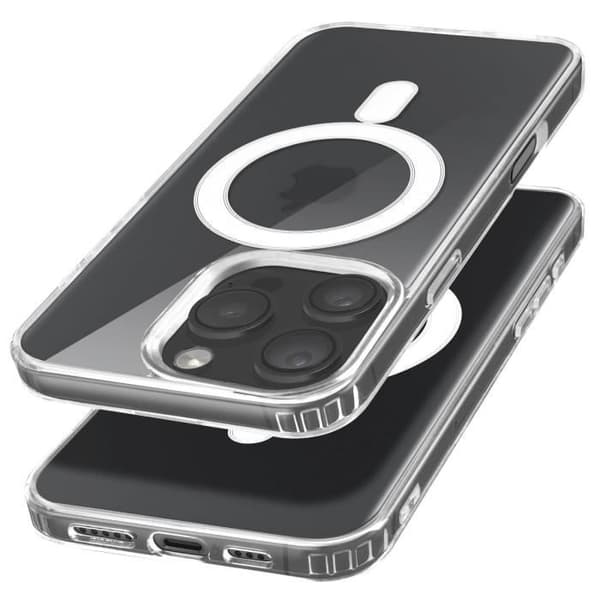 MagSafe-fodral för iPhone 16 Pro Stöttåliga Förstärkta Hörn Transparent