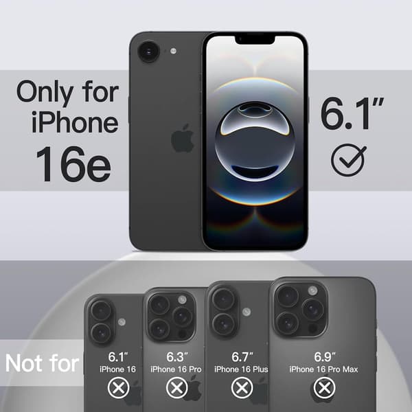 iPhone 16E Svart Matt Hardt Deksel
