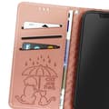 Miniatyrbild 4 av 5: Hus till iPhone 16e Design Katt och Hund Fodral Plånbok Rosen Champagne