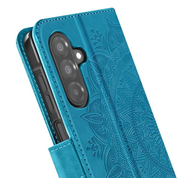 Étui Fleurs Mandala för Samsung Galaxy A26 Plånbok med Rem Blå