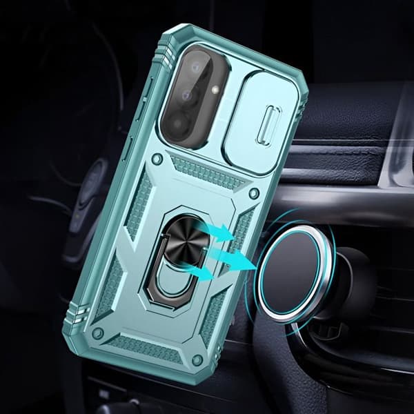 Coque för Samsung Galaxy A56 Magnetisk Ring Kameraskydd Grön