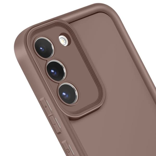 Skyddsfodral för Samsung Galaxy S22 Silikon Mjukt Grepp Förhöjda Kanter Brunt