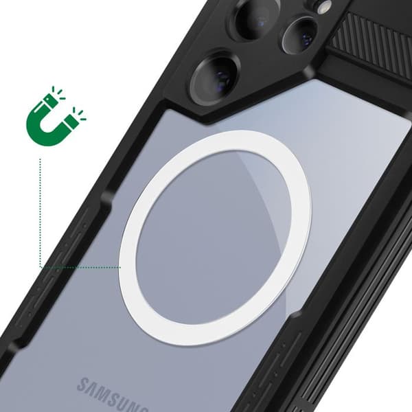 Heltäckande vattentät MagSafe-skal för Samsung Galaxy S25 Ultra Redpepper Transparent