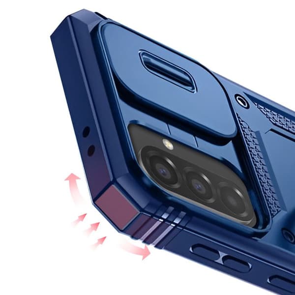 Coque för Samsung Galaxy A56 med magnetisk ring, kameraskydd, blå