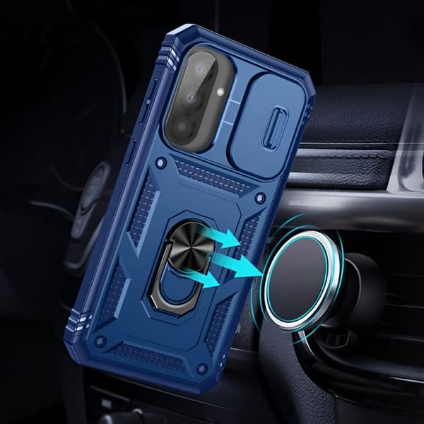 Coque för Samsung Galaxy A56 med magnetisk ring, kameraskydd, blå