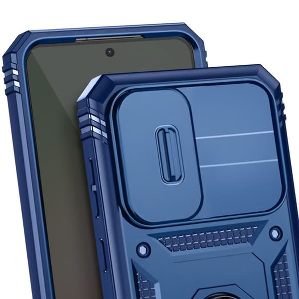 Coque för Samsung Galaxy A56 med magnetisk ring, kameraskydd, blå