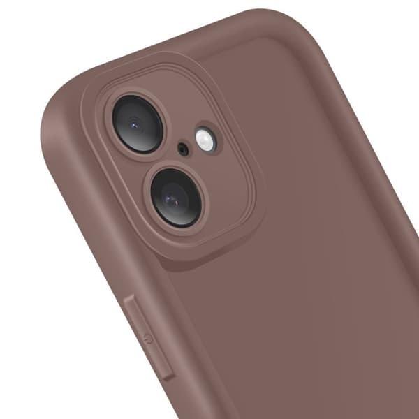 Coque för iPhone 16 Silikon Mjuk Beröring Höjda Kantor Brun