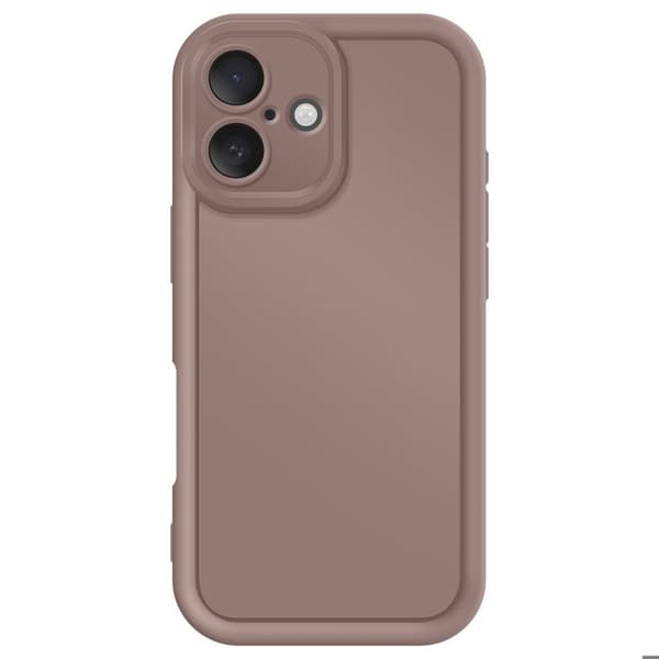 Coque för iPhone 16 Silikon Mjuk Beröring Höjda Kantor Brun