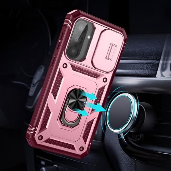Skyddsfodral för Samsung Galaxy A56 med magnetring för kameraskydd Bordeaux