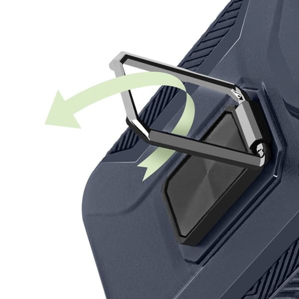Coque för Samsung Galaxy A26 med ringstöd och kameralock Blå Natt