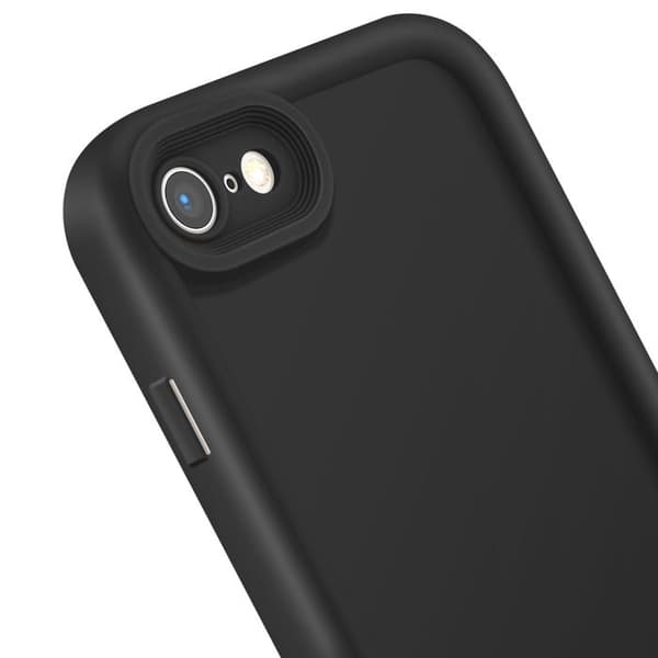 Fodral för iPhone SE 2022 / 2020, 8 / 7 Silikon Höjda Kanter Svart